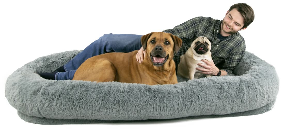 Play On Human Sized Dog Bed, Gray