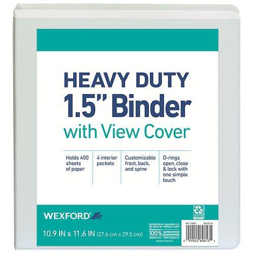 Wexford Heavy Duty Binder w/ View Cover Assortment 1.5" - 1.0 ea