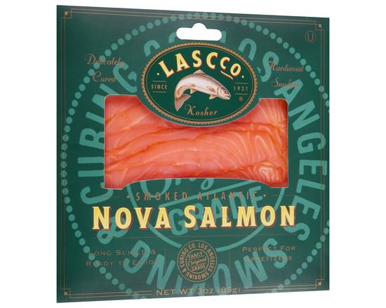 Lascco · Kosher Hardwood Smoked Atlantic Nova Salmon (3 oz)