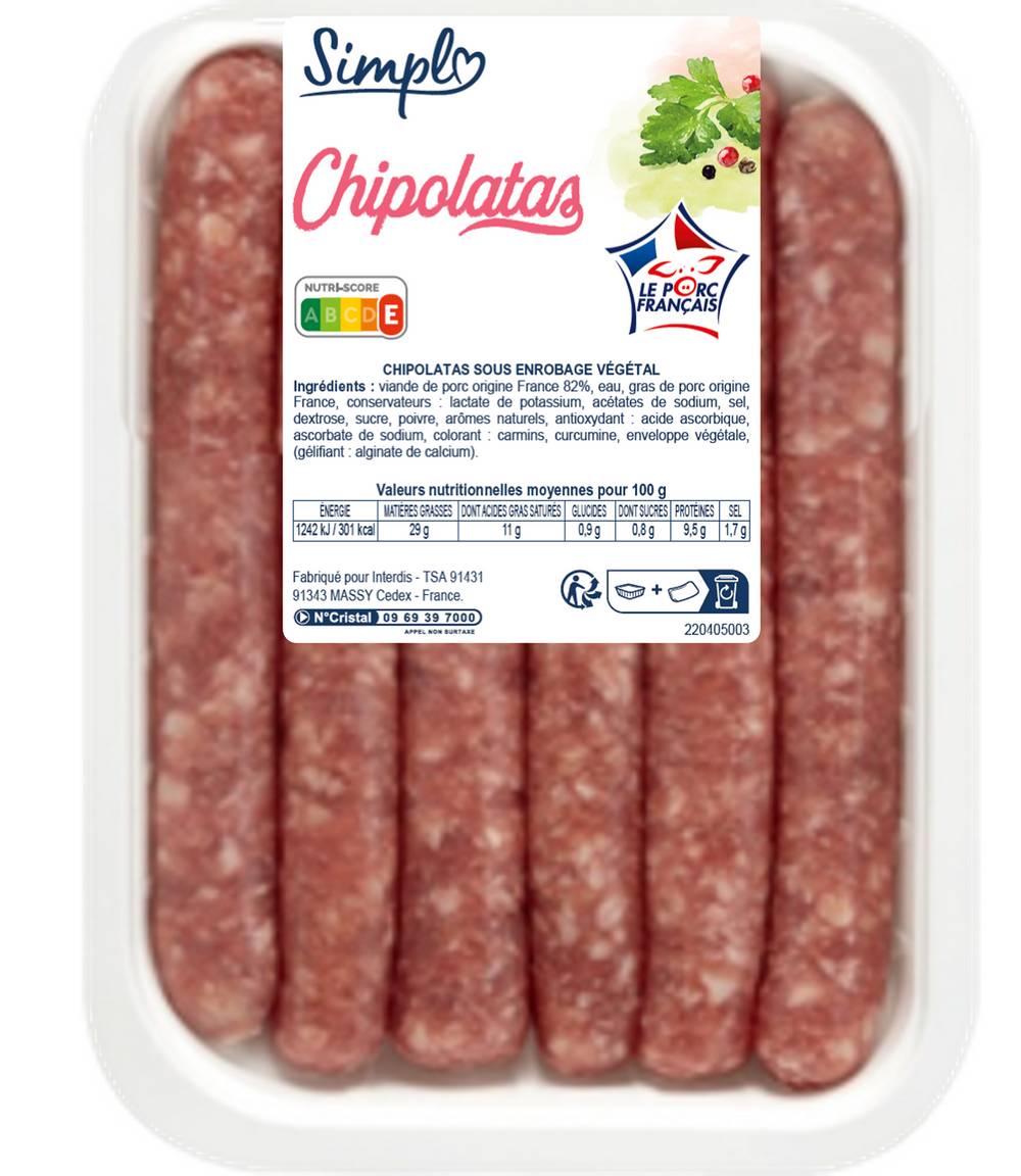 Simpl - Chipolatas sous enrobage végétal (6)