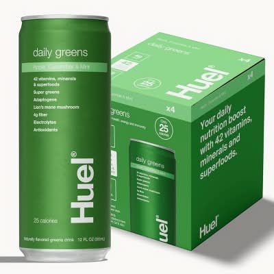 Huel Ready-To-Drink Greens & Superfood Supplements, Apple Cucumber Mint (4 x 12 fl oz)