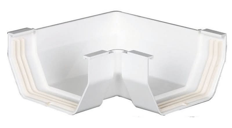 Amerimax 2.9 In. H X 6.8 In. W X 6.8 In. L White Vinyl U Gutter Corner