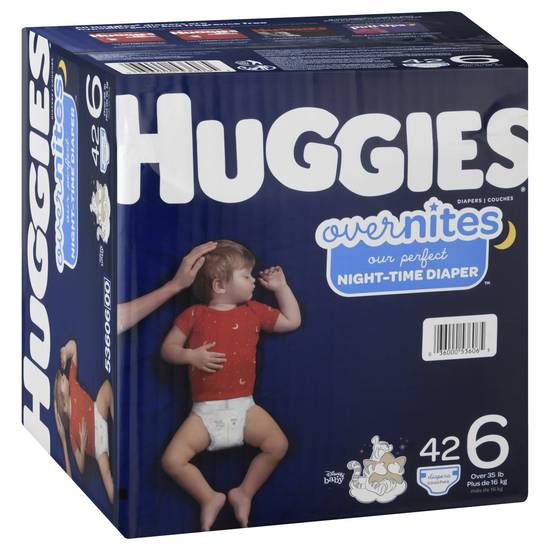 Huggies Overnites Nighttime Baby Diapers, Size 6