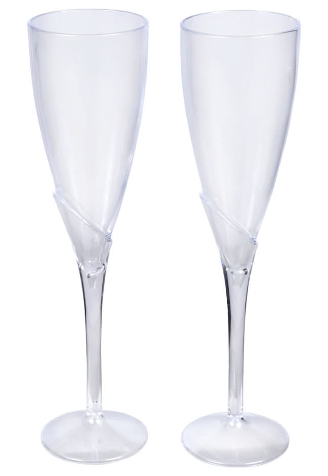 Caterer's Corner Champagne Plastic Glasses, 9 in, Clear (2 ct)