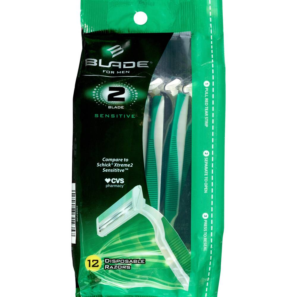 Blade Men's 2-Blade Disposable Razors, 12 CT