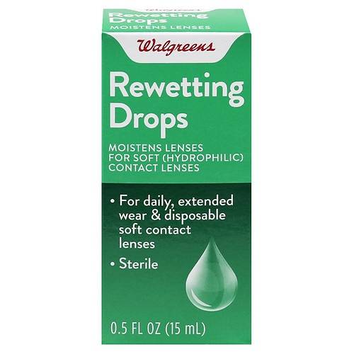 Walgreens Rewetting Drops for Soft Contact Lenses - 0.5 oz