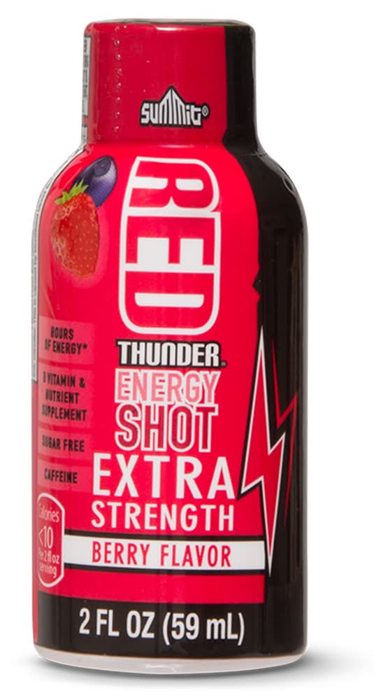 Summit Red Thunder Extra Strength Energy Shot, Berry (2 fl oz)