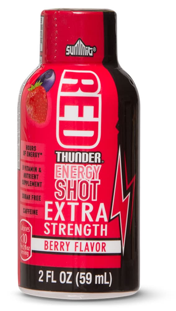 Summit Red Thunder Extra Strength Energy Shot, Berry (2 fl oz)