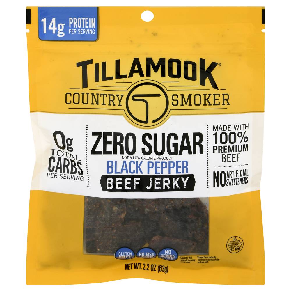 Tillamook Country Smokers Zero Sugar Black Pepper Beef Jerky (2.2 oz)