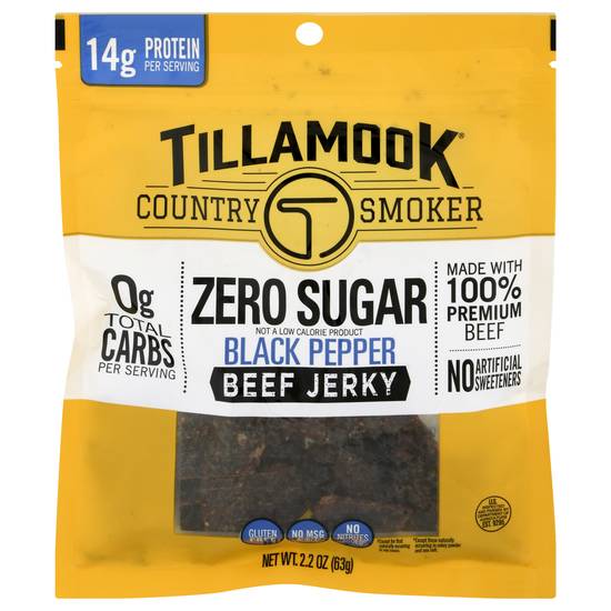 Tillamook Country Smoker Black Pepper Zero Sugar Beef Jerky