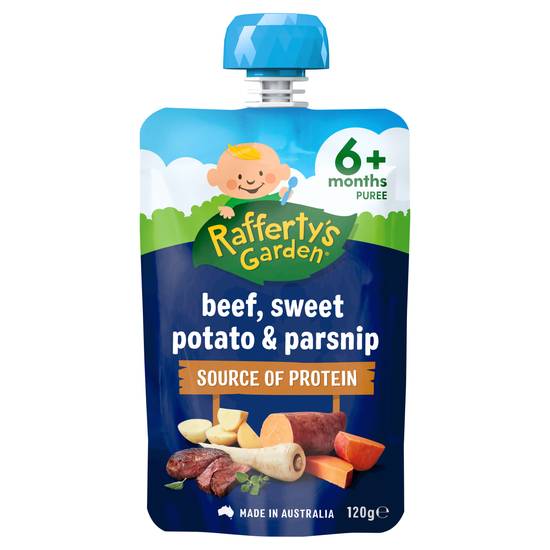 Rafferty's Garden Beef Sweet Potato & Parsnip Protein Baby Food Pouch 6+ Months 120g
