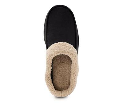 Dearfoams Furry-Cuff Clog Slipper, Male, M, Black