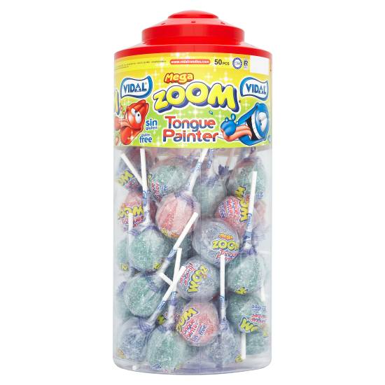 Vidal Mega Zoom Tongue Painter Lollipop (50 pack)