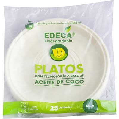 Plato Biodegradable Edeca N9 25 Un