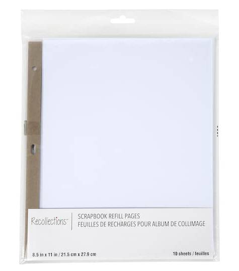 Recollections Scrapbook Refill Pages, 11" X 8.5", White (10 ct)