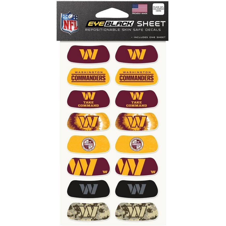 Washington Commanders Eye Black Stickers, 16ct