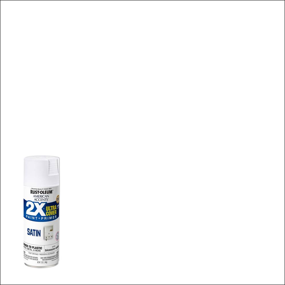 Rust-Oleum 2X Ultra Cover Satin Blossom White Spray Paint and Primer In One (NET WT. 12-oz) | 327918