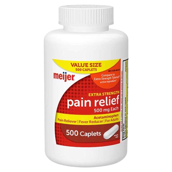 Meijer Extra Strength Acetaminophen Caplets (500 ct)