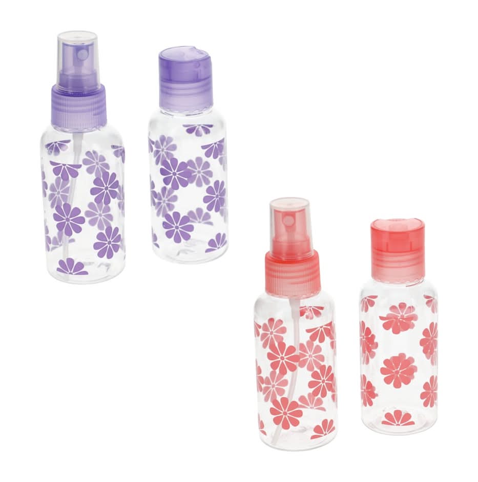 April Bath & Shower Flower-Printed Travel Bottles, 2-ct. Pack