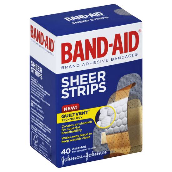 Band-Aid Quiltvent Sheer Strips Assorted Adhesive Bandages