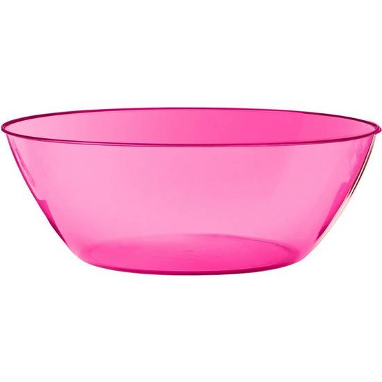Bright Pink Plastic Serving Bowl