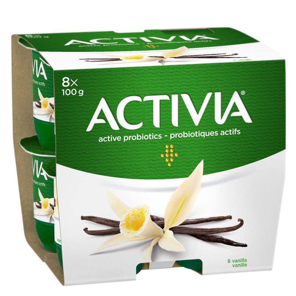 Activia vanille (8/100 g) - vanilla probiotic yogurt (8x100g)