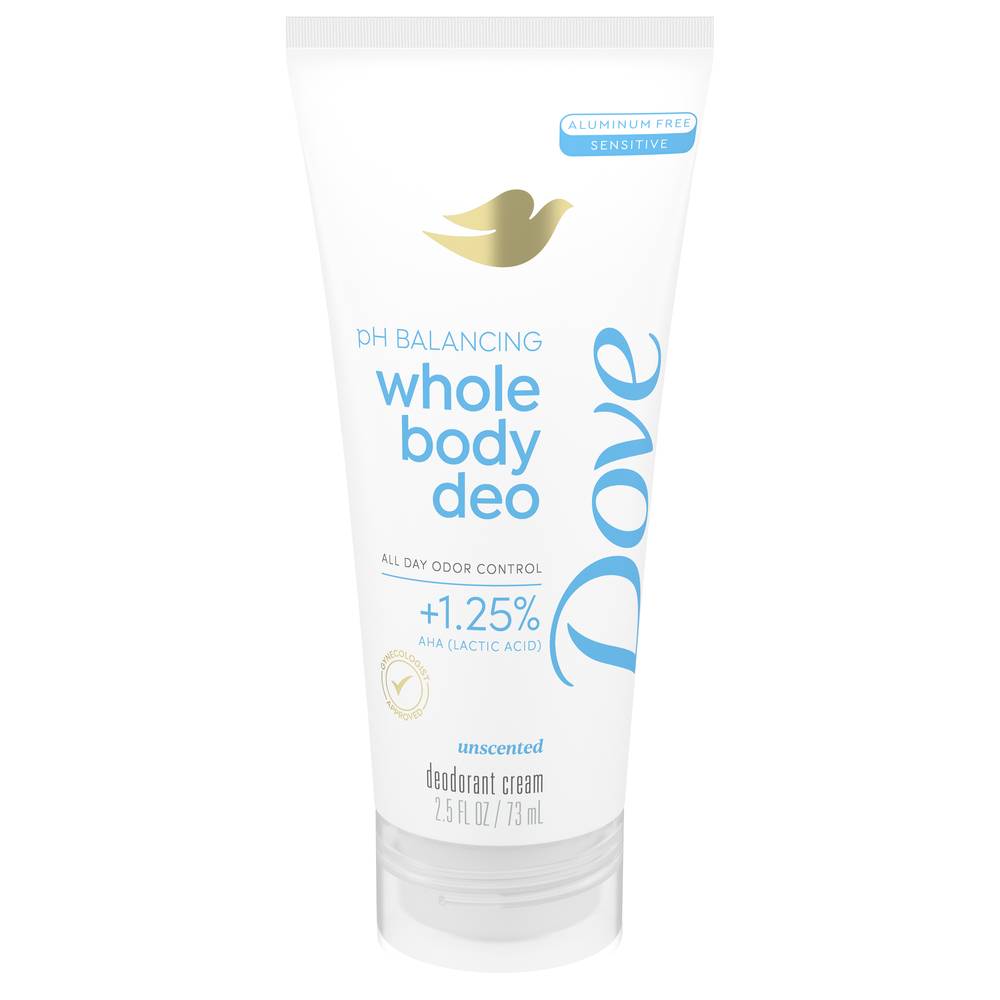 Dove Unscented Whole Body Deo Invisible Cream (2.5 fl oz)