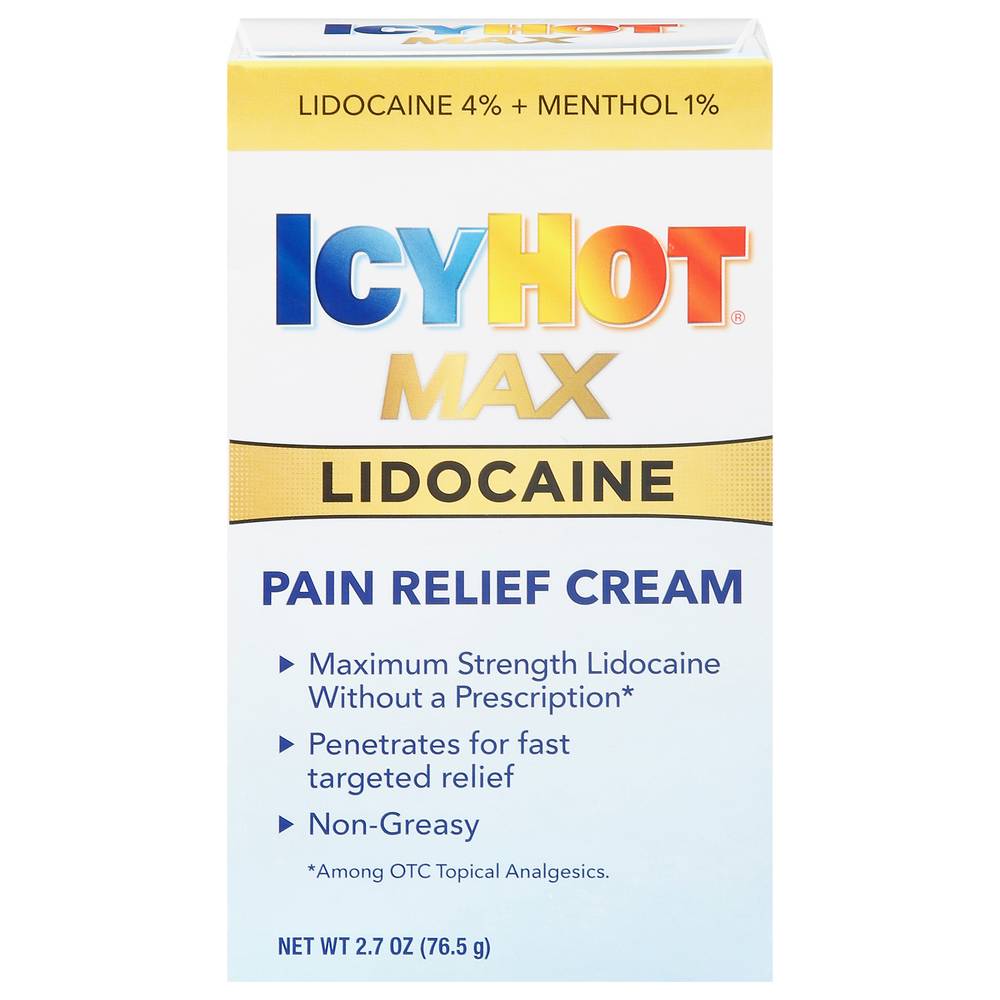 Icy Hot Max Lidocaine Pain Relief Cream (2.7 oz)