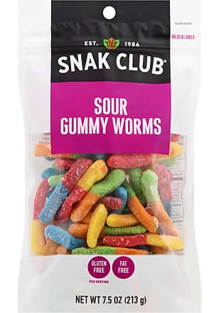 Snak Club Sour Worms Premium Pack 5oz Bag