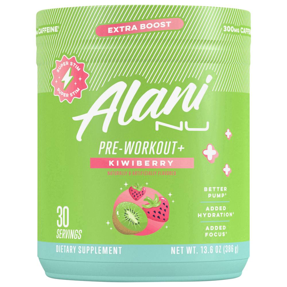 Alani Nu Energy Boost Pre-Workout+ Drink, Kiwiberry (13.6 oz)