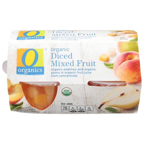 O Organics Diced Mixed Fruit in Juice (4 x 4 oz)