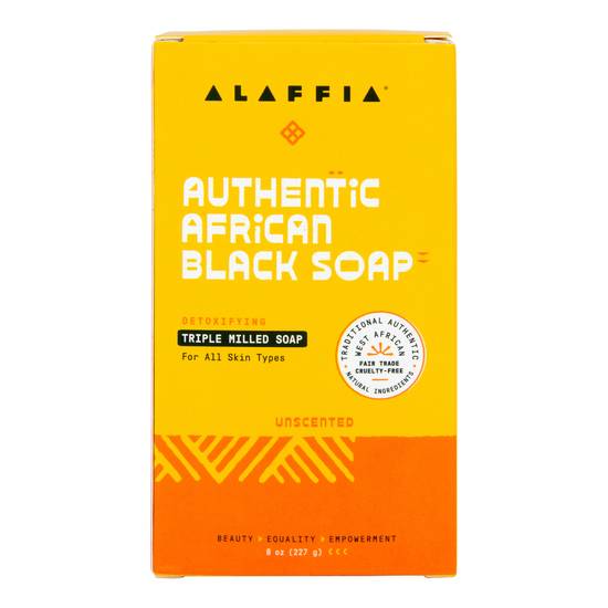 Alaffia Triple Milled Authentic African Black Soap - Unscented, 8 oz