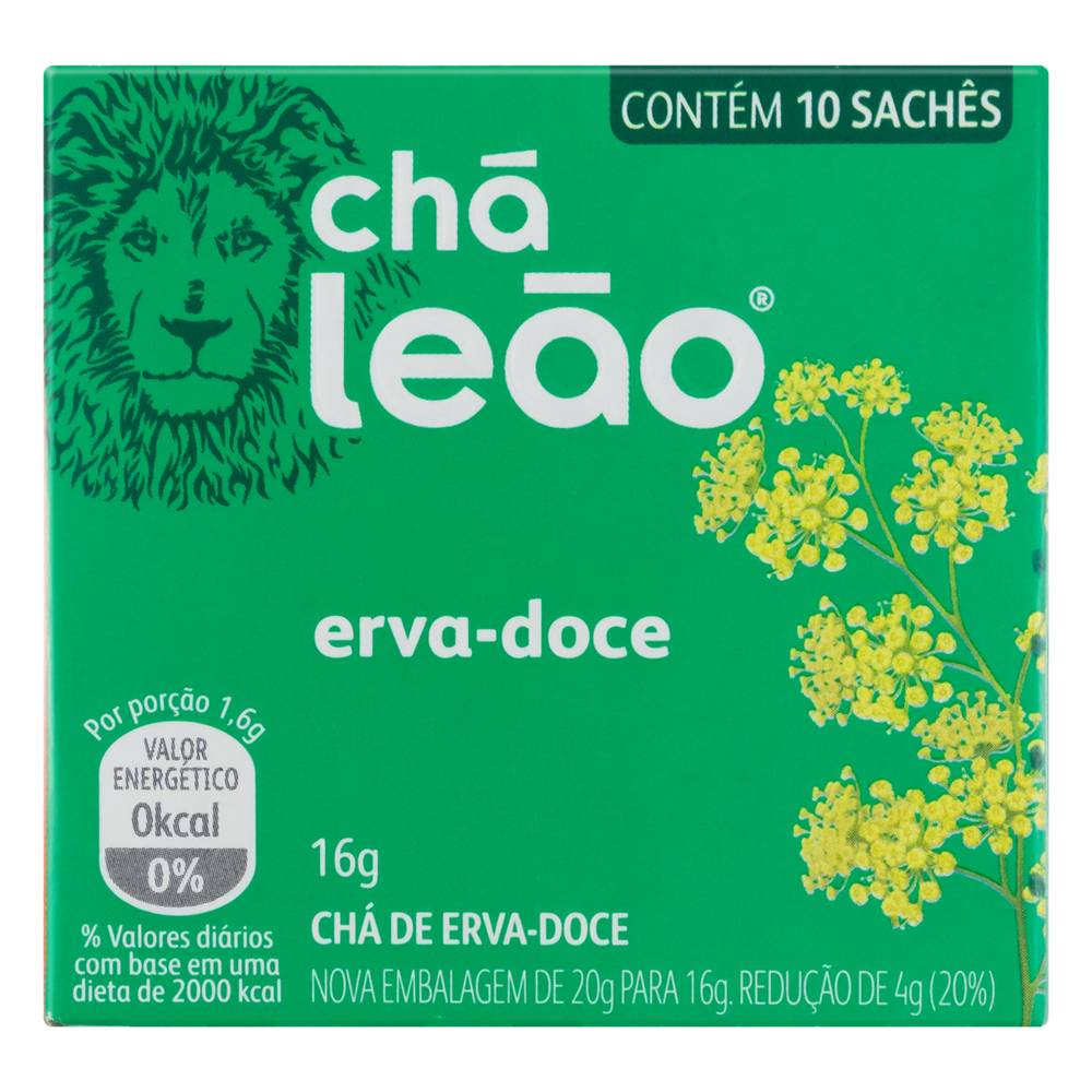 Chá Leão · Chá sabor erva doce (10 un)