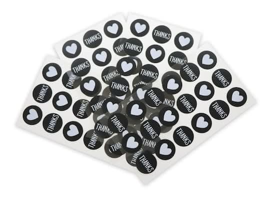 Recollections Thanks & Hearts Round Label Stickers (72 ct)
