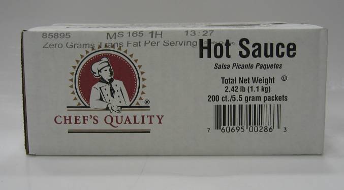 Chef's Quality - Hot Sauce Packets, 5.5 grams - 200 ct Box (1X200|1 Unit per Case)