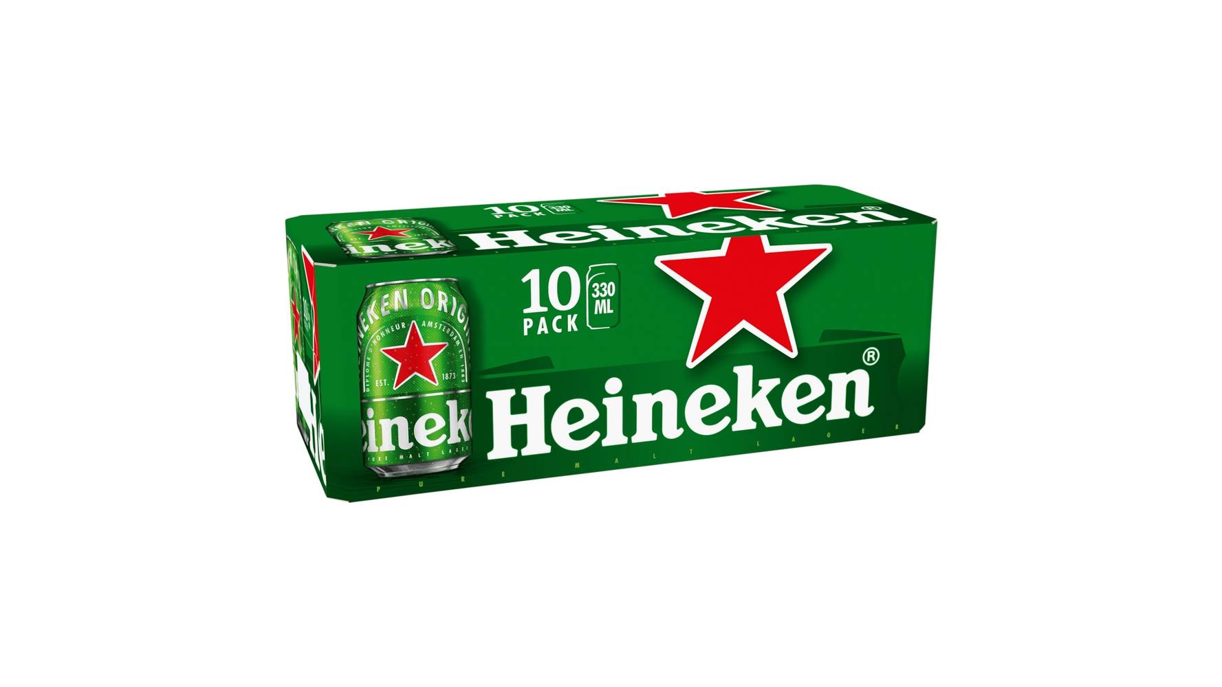 Heineken Premium Lager Beer Cans (10 x 330ml)