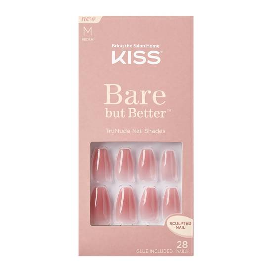 KISS Bare but Better Sculpted Nude Fake Nails, `Nude Nude�, 28 Count