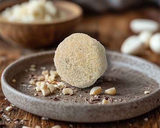 White Chocolate and Pistachio Protein Ball