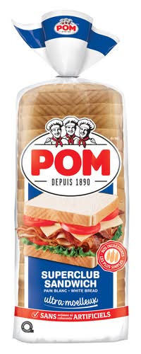 Pom pain blanc à sandwich superclub ultra-moelleux - superclub ultra-soft white sandwich bread