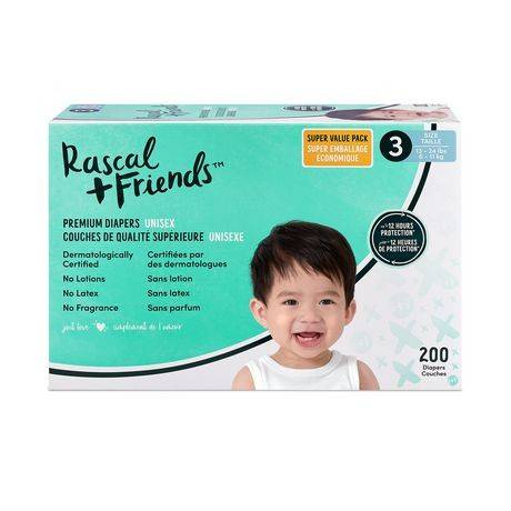Rascal + Friends Premium Diapers pack (240 units)
