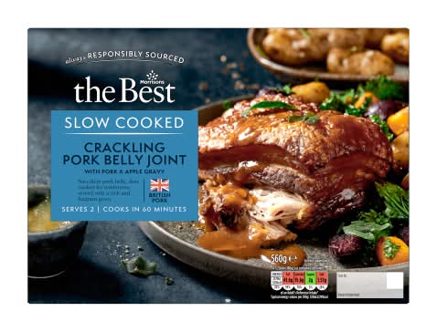 Morrisons The Best Slow Cooked Crackling Pork Belly Joint (560g)