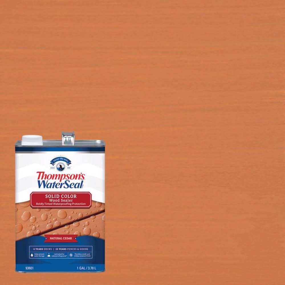 Thompson'S Waterseal Solid Natural Cedar Water-Based Acrylic/Alkyd/Urethane Waterproofing Wood Stain