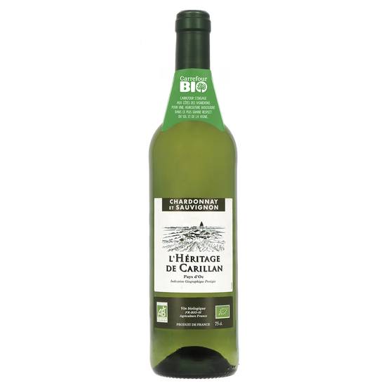L'héritage de Carillan - Vin blanc chardonnay et sauvignon IGP pays d'oc domestique (750 ml)
