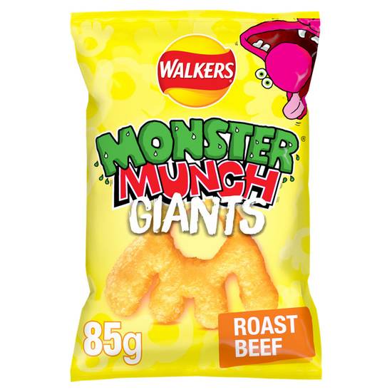Walkers Monster Munch Giants Roast Beef Snacks Crisps 85g