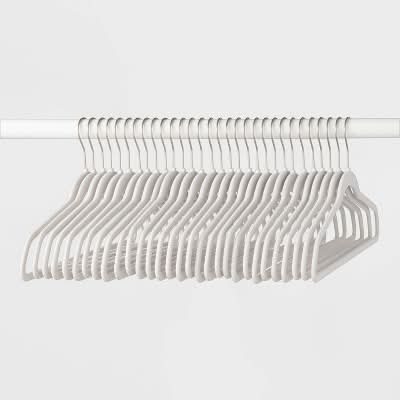 Brightroom Suit Flocked Hangers, White (30 ct)