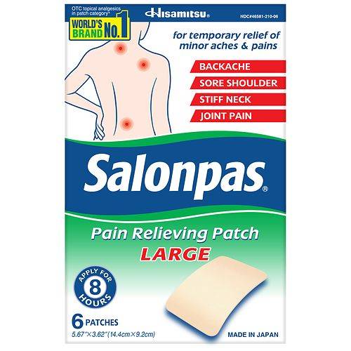 Salonpas 8-Hour Pain Relieving Patch Large - 6.0 ea