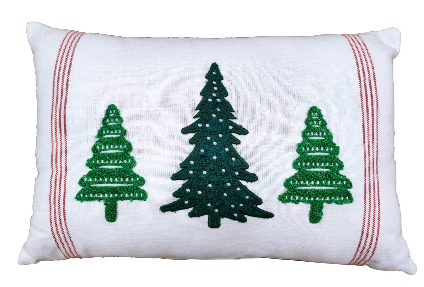 Holiday Living 4 -Piece 12-in x 18-in Ivory / Green Oblong Indoor Decorative Pillow