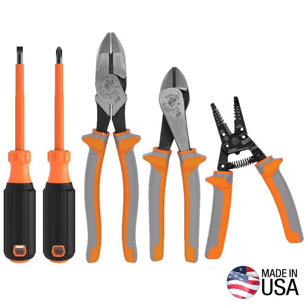 Klein Tools 1000V Insulated Tool Set 5-Piece Bi-material Handle Multi Tool Screwdriver Set | 9415R