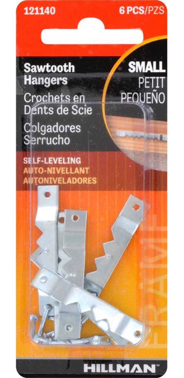 Hillman Zinc Silver Small Sawtooth Hanger 1 Lb 6 Pk