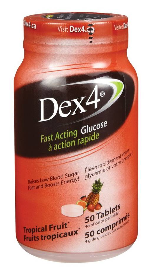 Dex4 Fast Acting Glucose Tropical Fruit Tablets (50 units)